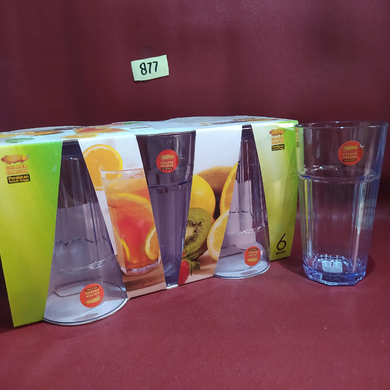 Gelas Bening Melamin Golden Dragon (Original) 877