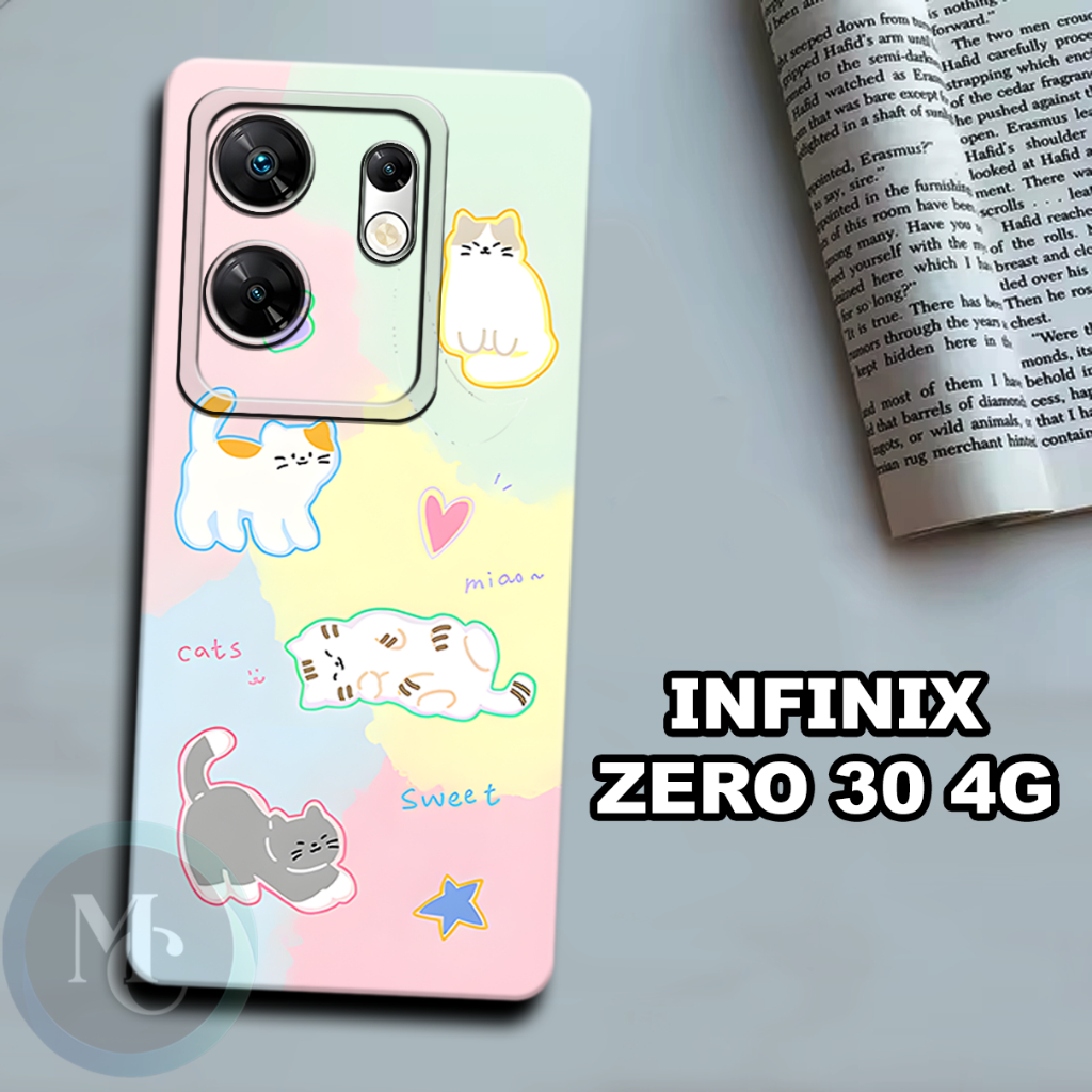 CC22/Softcase karet lentur untuk Infinix Zero 30 4G/Motif kucing/case Infinix Zero 30 4G/kesing Infi