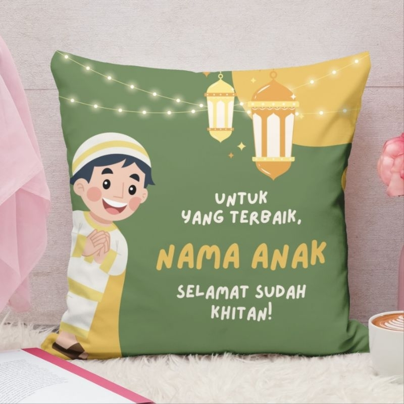 Souvenir Bantal Printing Custom Foto Khitanan Sunatan Unik dan Berkualitas