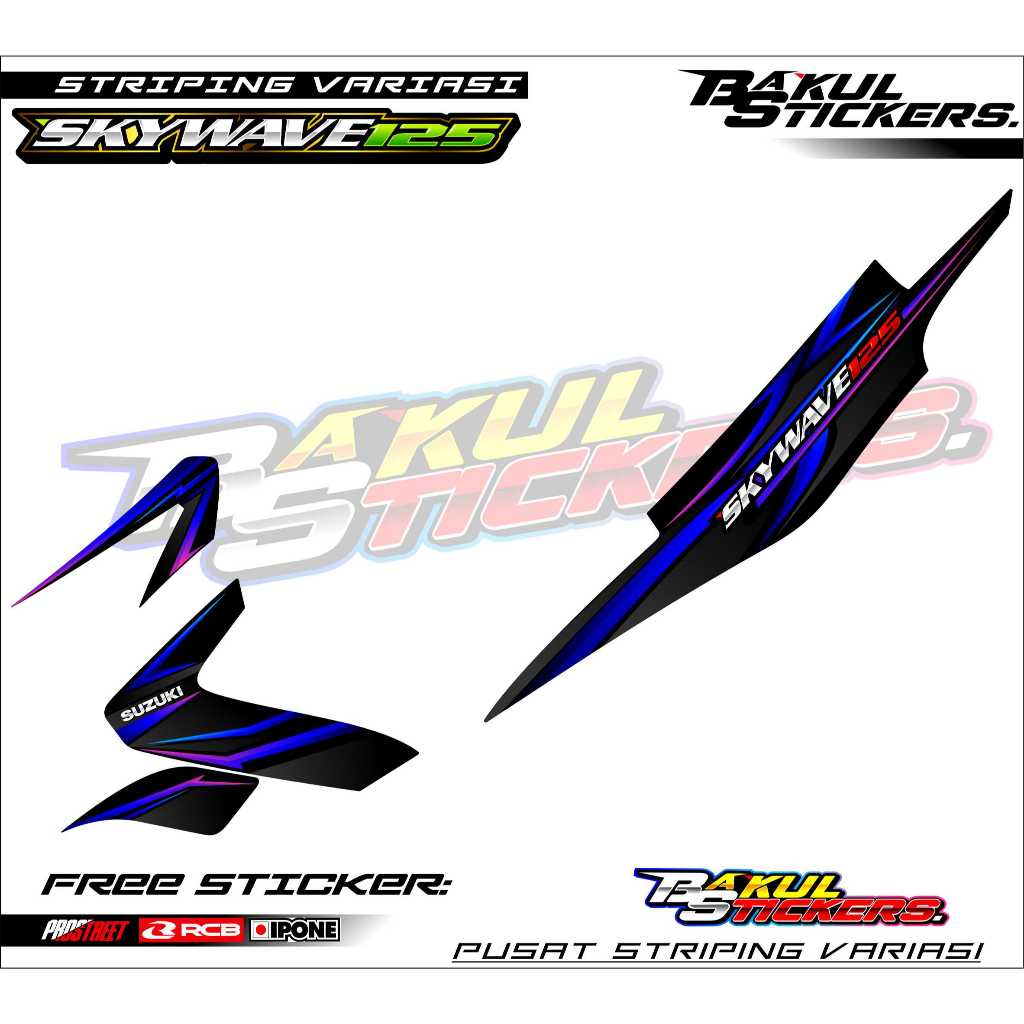 STRIPING VARIASI MOTOR SUZUKI SKYWAVE 125 / STIKER LIST MOTOR SUZUKI SKYWAVE 125