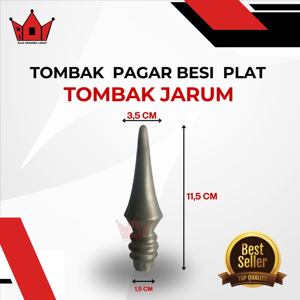Tombak Jarum, Besi Plat Ornamen Pagar