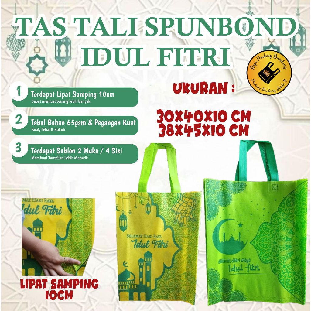 

Tas Spunbond Motif Lebaran Idul Fitri Tebal 65gsm Uk 30x40x10 & 38x45x10 / Tas lebaran / Tas Parsel / Tas Idul fitri / Tas promosi / Tas idul fitri termurah
