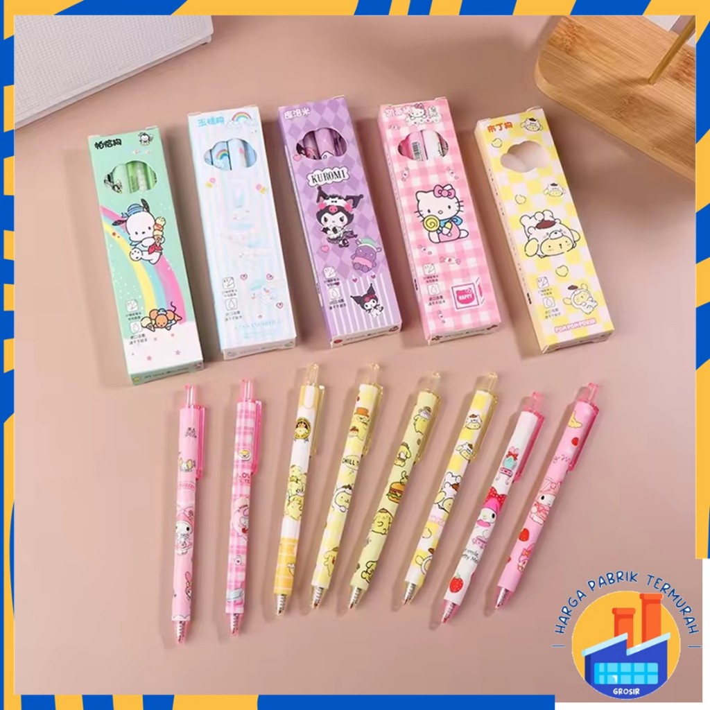 

HPT Pena 4in1 Karakter Kartun Series Pulpen Mekanik 0.5mm isi 4pcs Pulpen Gel Warna Hitam Bolpoint