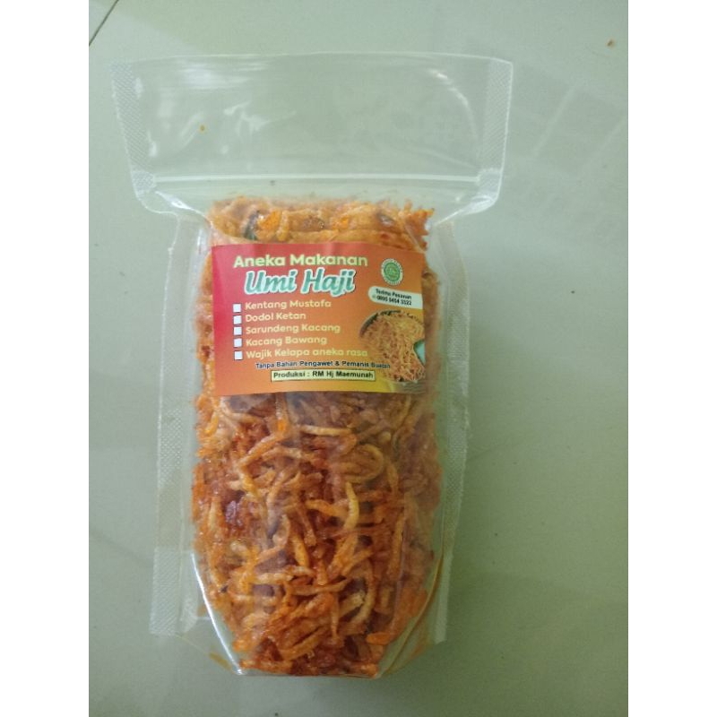 

Kentang Mustofa Umi Haji kemasan pouch 250gr