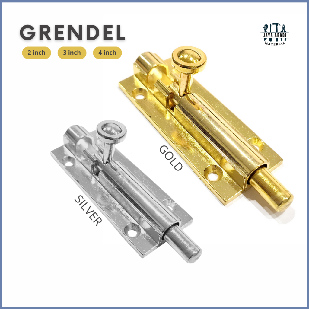 [JAM] Selot Pintu Jendela Rumah HPP / Grendel Slot Pintu Jendela 2" 3", 4" Aluminium Silver Gold HPP