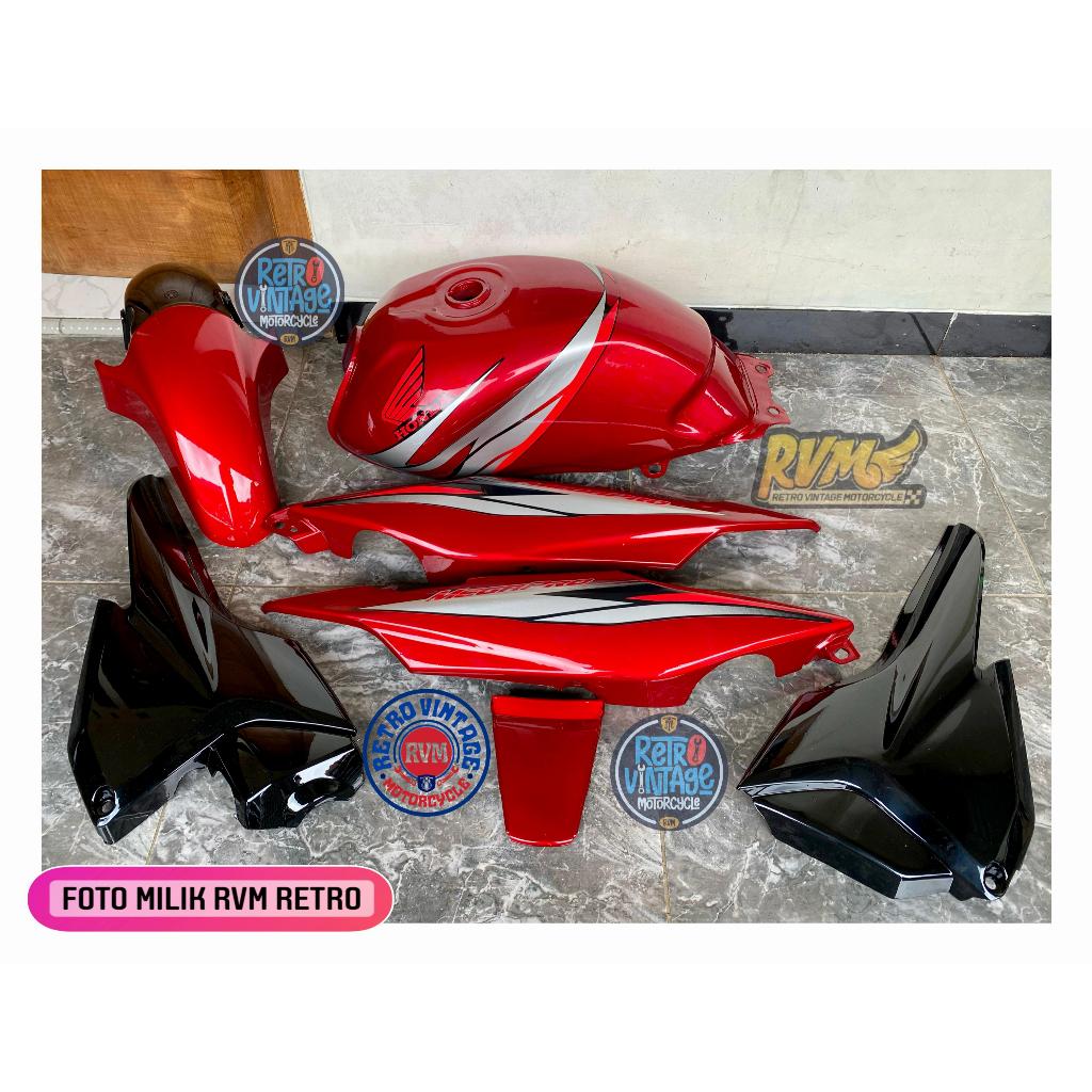 bodi set Megapro Primus 2008 warna merah cover tangki set bok aki Megapro primus 2006-2010