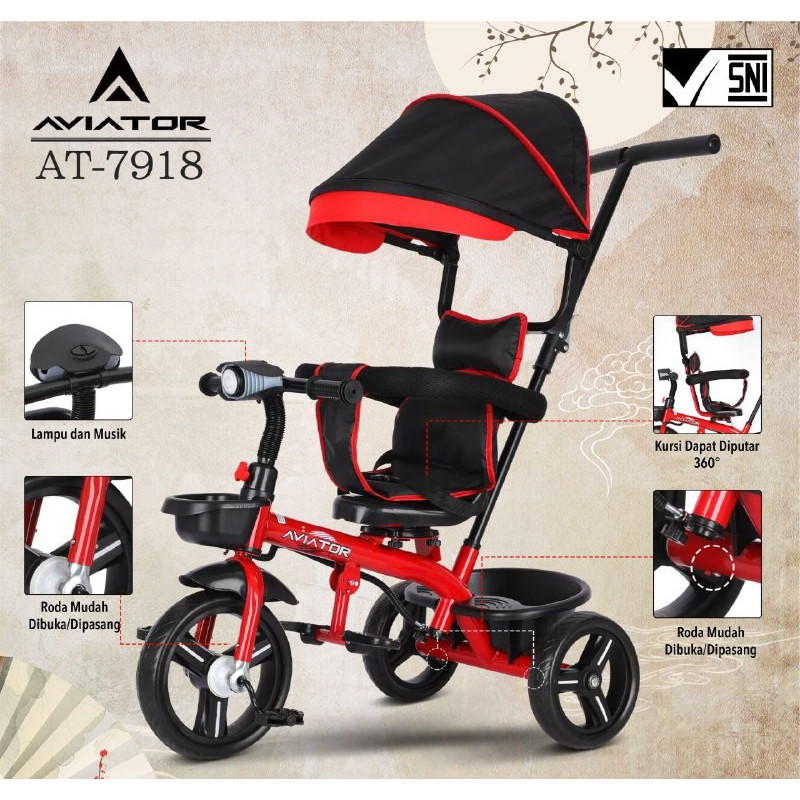 Sepeda Anak Roda 3 | Sepeda Anak 1 Tahun | (ATTC7913-7918)