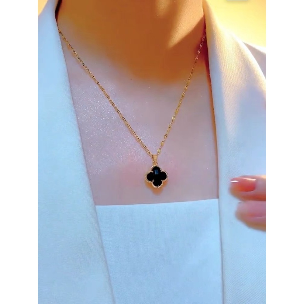 Kalung Titanium Kalung Semanggi Kalung wanita Anti Karat Anti Luntur Kalung Clover Kalung Van Cleef
