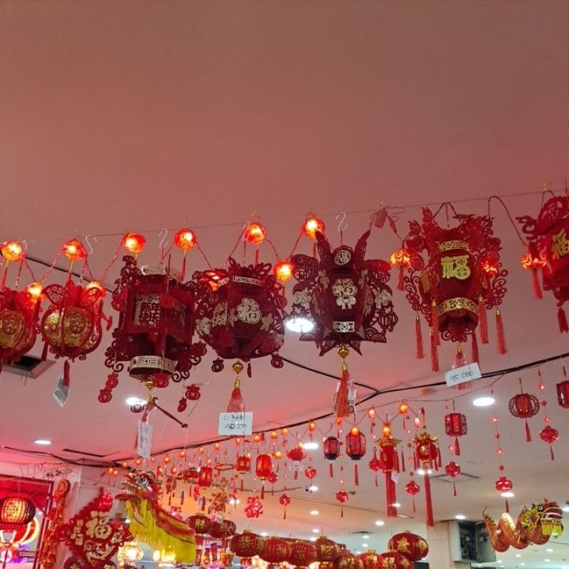 lampion gantung kain bludru