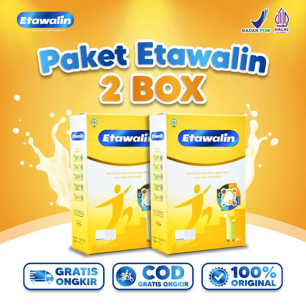 

Etawalin Original Bantu Atasi Masalah Tulang Sendi 2 Box Isi 200gr