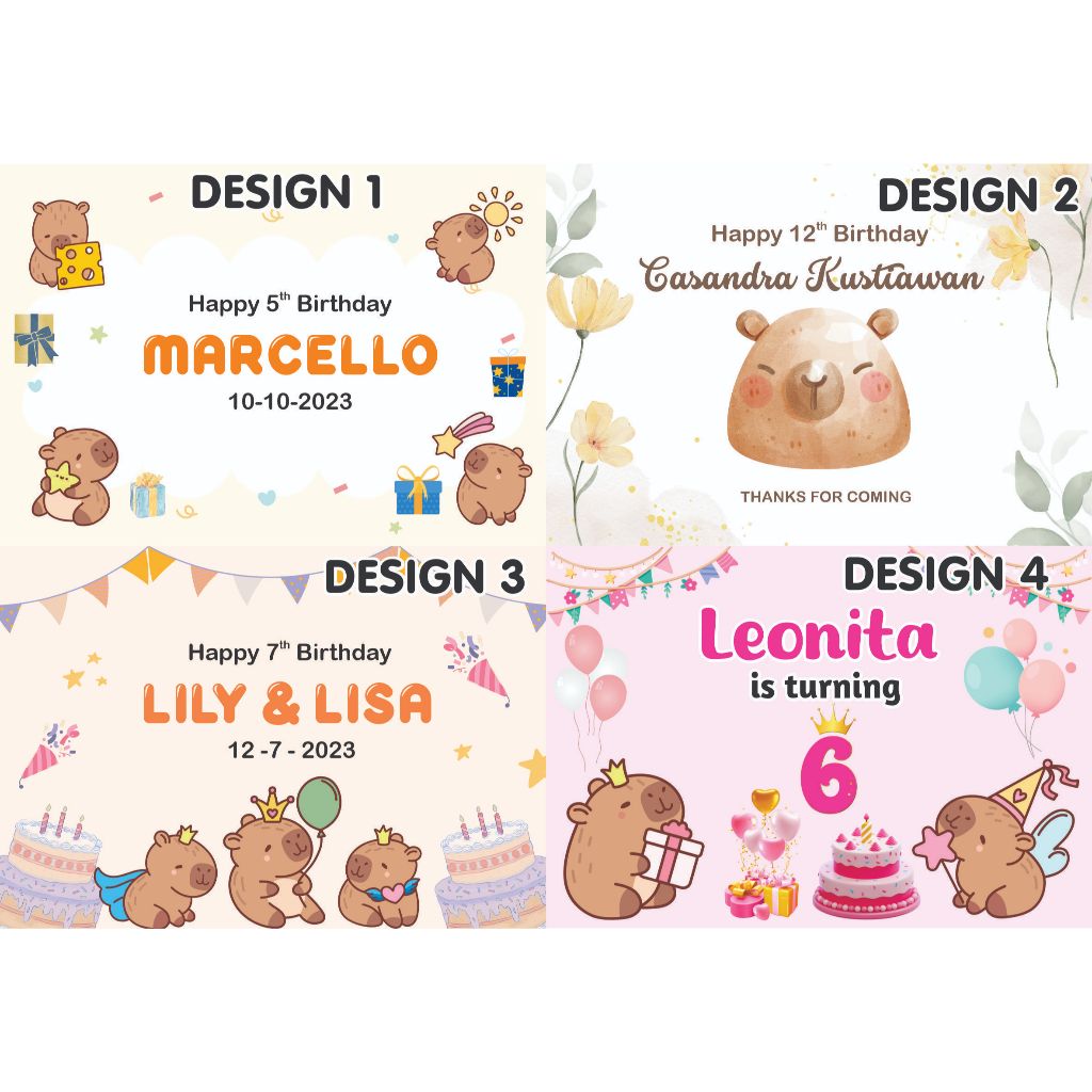 

STIKER LABEL GOODIE BAG BENTO MOTIF CAPYBARA