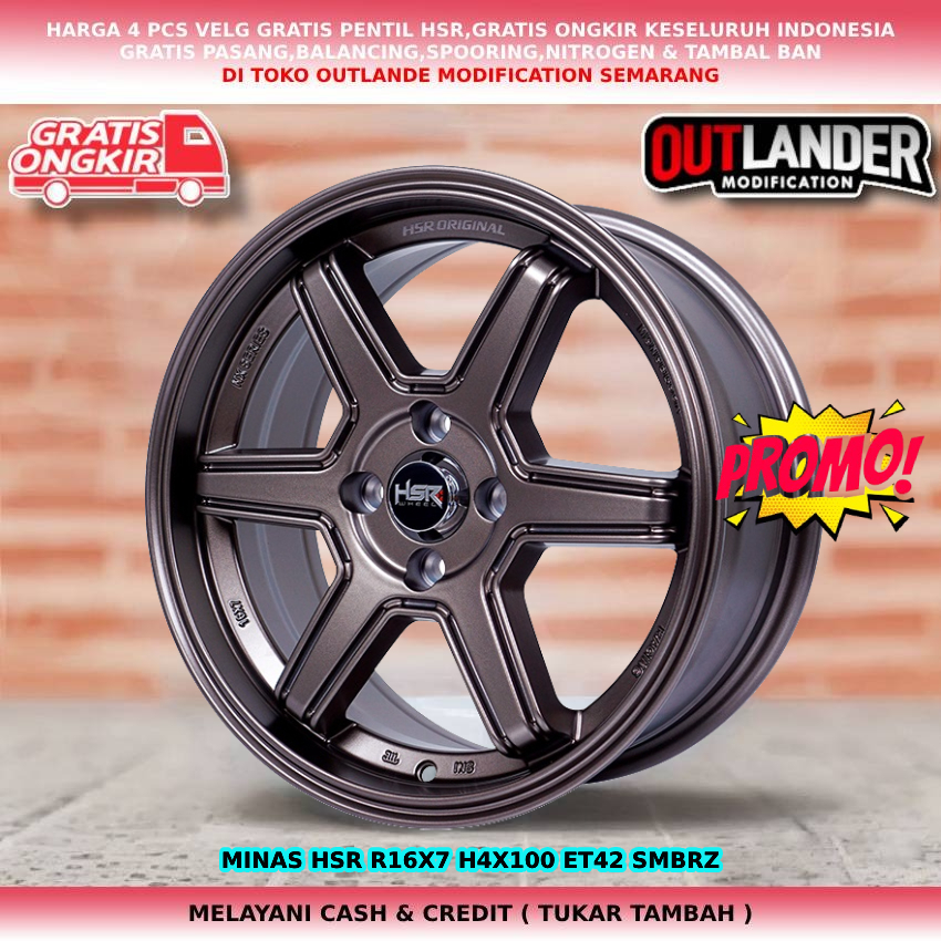 Velg mobil agya ayla sigra mobilio ignis brio ring 16 type hsr minas r16 model te37 warna bronze