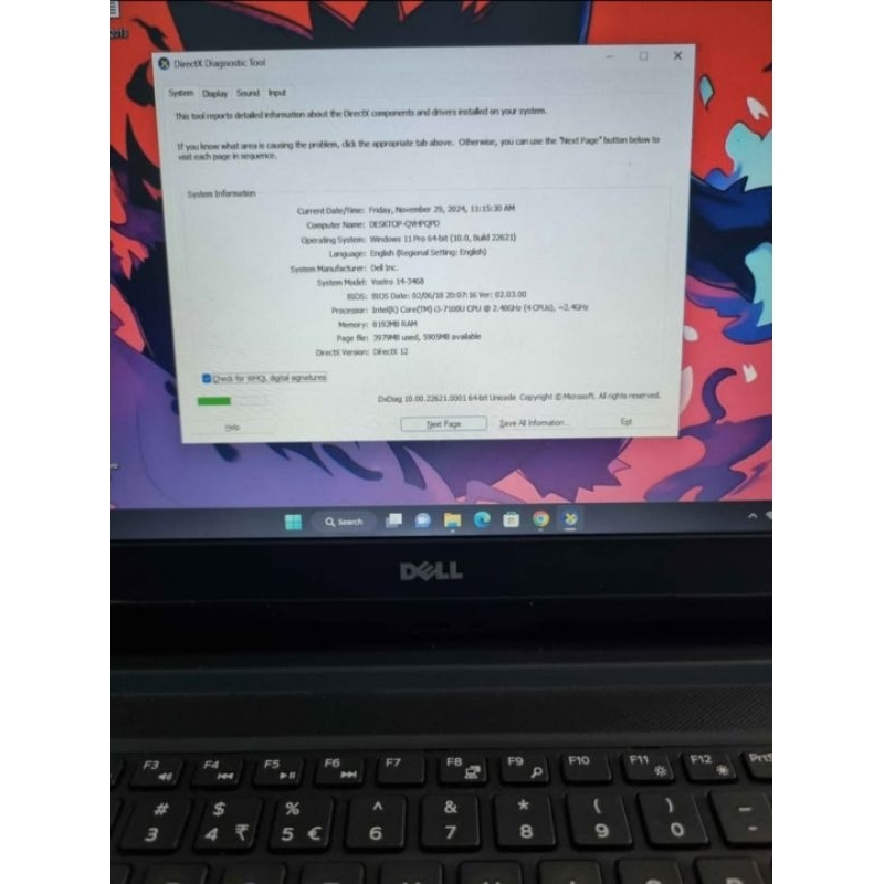 Jual Laptop Dell i3 Gen 7 Ram 8gb Fullset