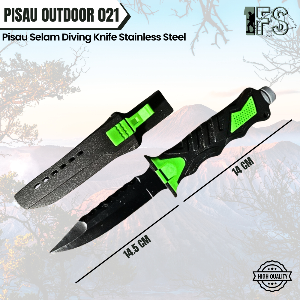 BERKUALITAS Pisau Selam Stainless sl9021 / Dive Knife/ Saber Knives/ Sangkur/ Survival/ Pisau