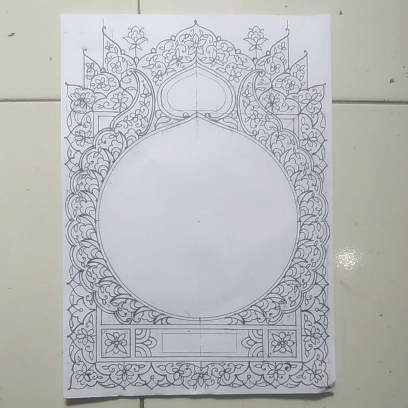 Mal kaligrafi hiasan mushaf ukuran A3