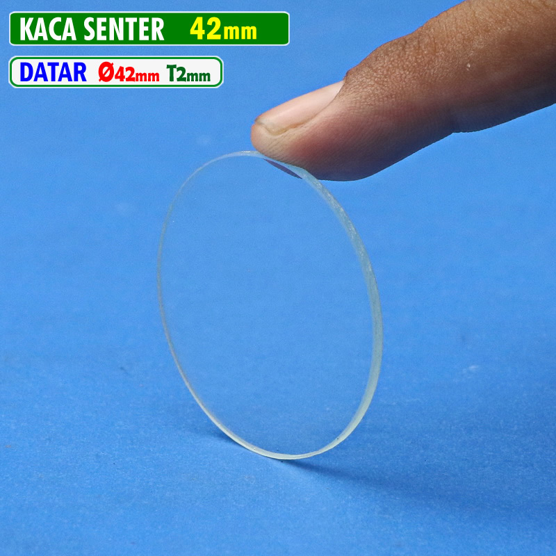 Kaca Senter 42mm Depan Kepala C8 C10 C12 Bulat Datar Ultrafire Swat Led Diameter 42 mm Tebal 1.9mm
