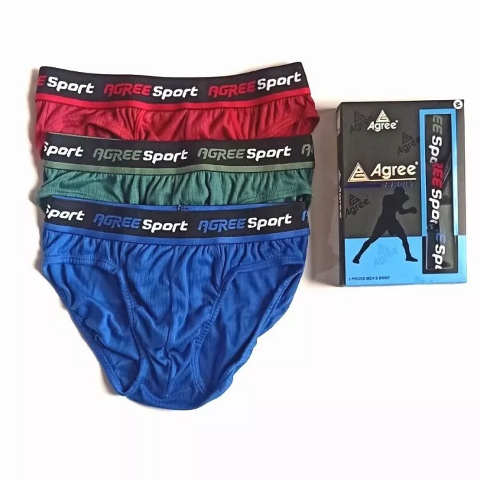 [3 PCS] CD Agree Sport 2308 Pria Dewasa, Celana Dalam Karet Boxer Sport Laki-laki Remaja, jamil gros