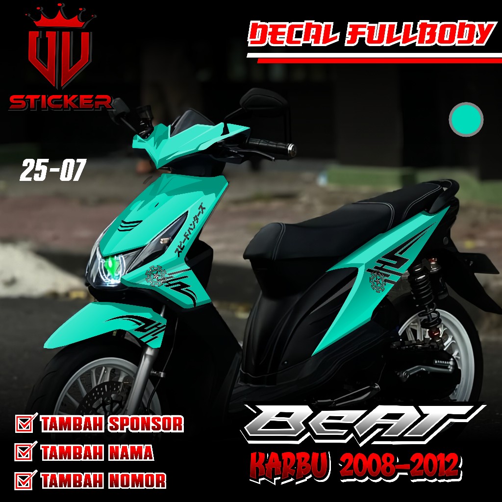 Sticker Decal Full Body Honda Beat Karbu 2008 2009 2010 2011 2012 - Decal Sticker Beat Karbu Lama