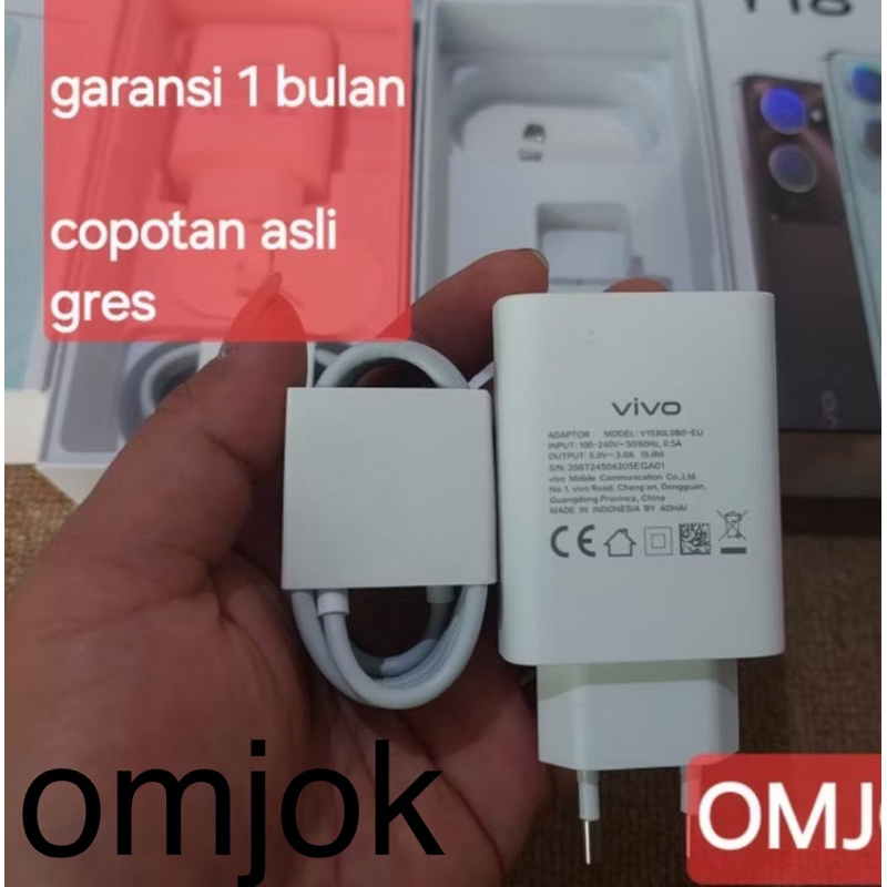 Charger vivo copotan Y17s original masih mulus new 15 watt