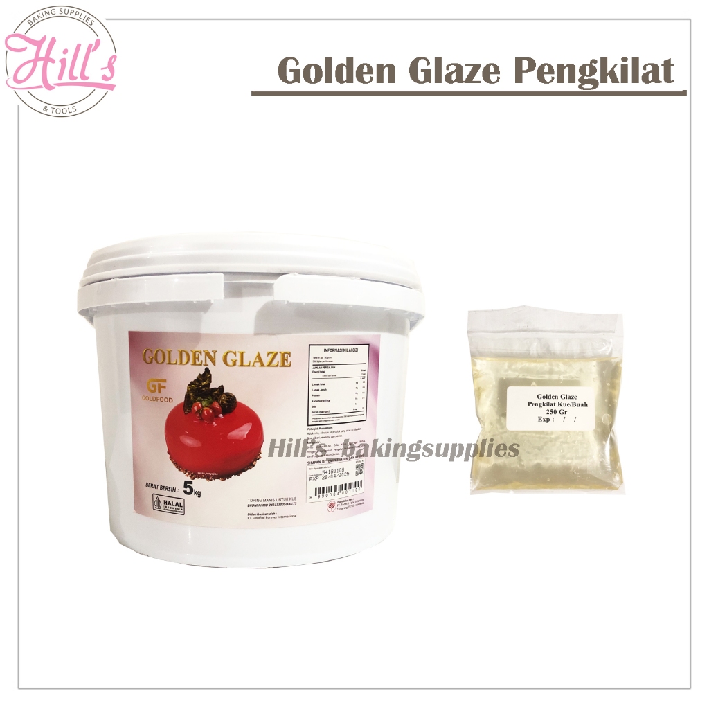

GOLDEN GLAZE 5 Kg PENGKILAT KUE BUAH / PREMIUM CRYSTAL JELLY GLAZE MIRROR TOPPING ROYAL 5kg ( SEPERTI TIGERSON ROYAL JELLY )