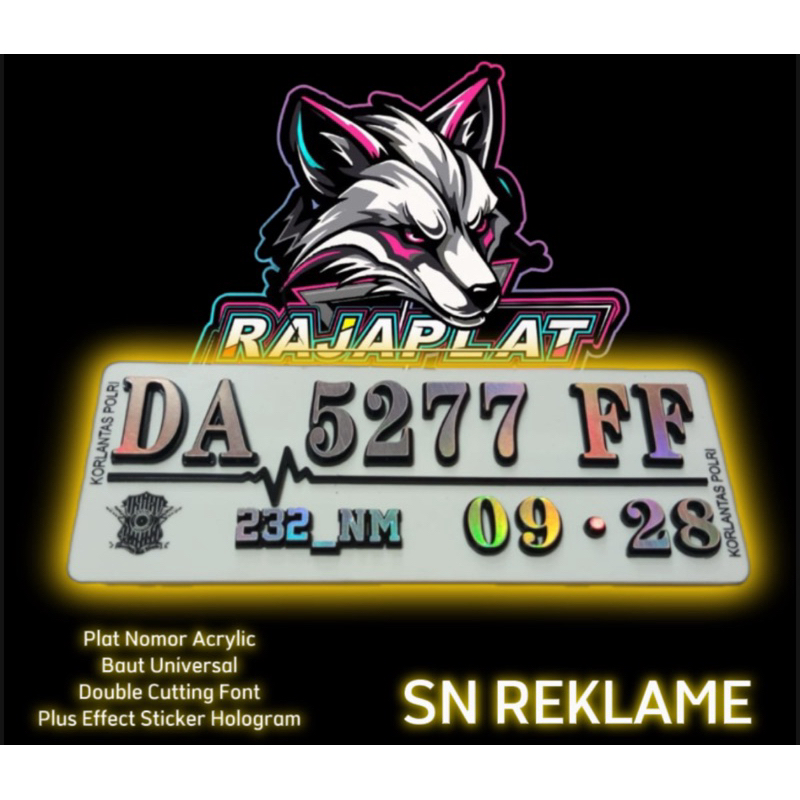 Custom Plat Nomor Mika datar baut tanam ukuran standart harga sangat murah dan terjangkau, plat nomo