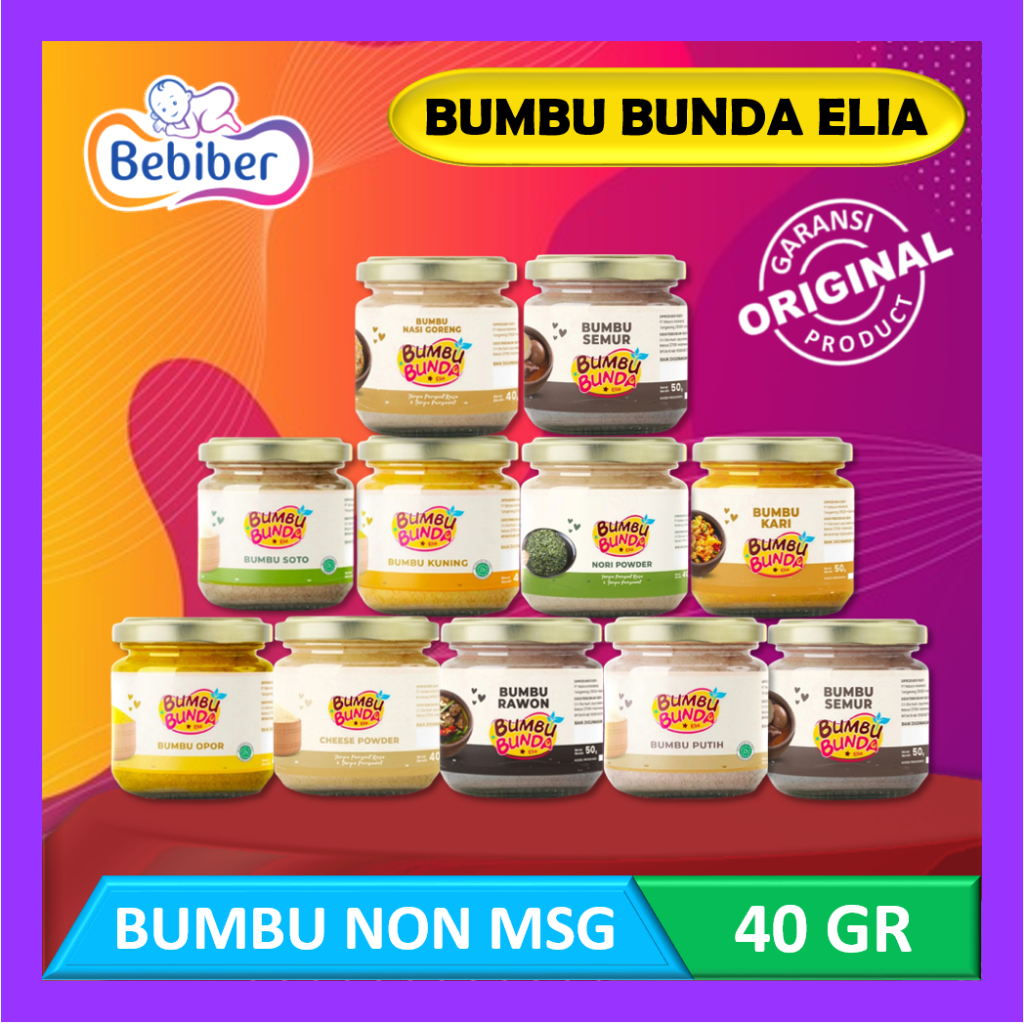 

Bumbu Bunda Elia Bumbu 40gr - Penyedap Rasa - Kaldu Mpasi Anak & Bayi - Non MSG & Pengawet - Bebiber
