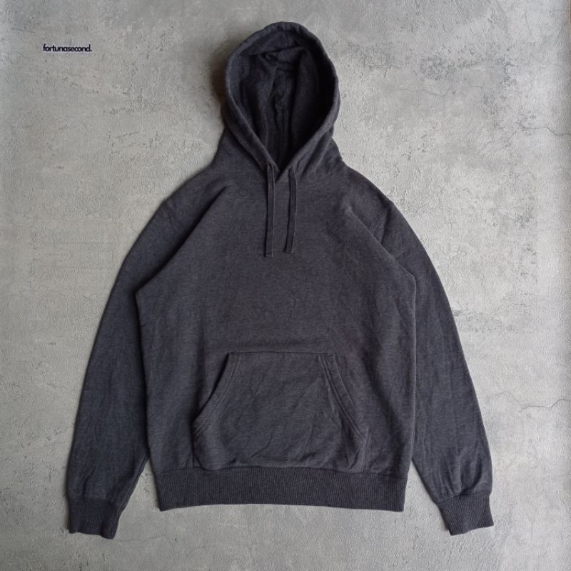 HOODIE UNIQLO DARK GREY SECOND BASIC