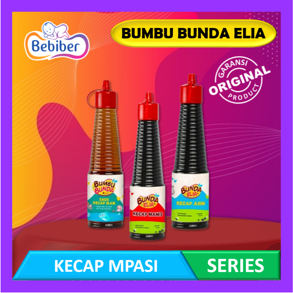 

Bumbu Bunda Elia Kecap - Kecap Asin - Kecap Manis - Non MSG - Mpasi - Penyedap Rasa - Bebiber