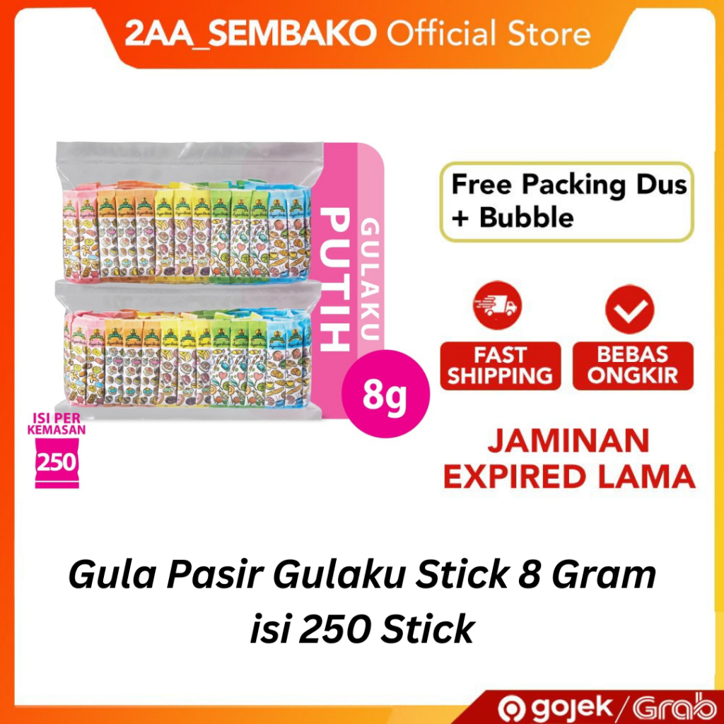 

Gula Pasir Gulaku Stick 8 Gram isi 250 Stick