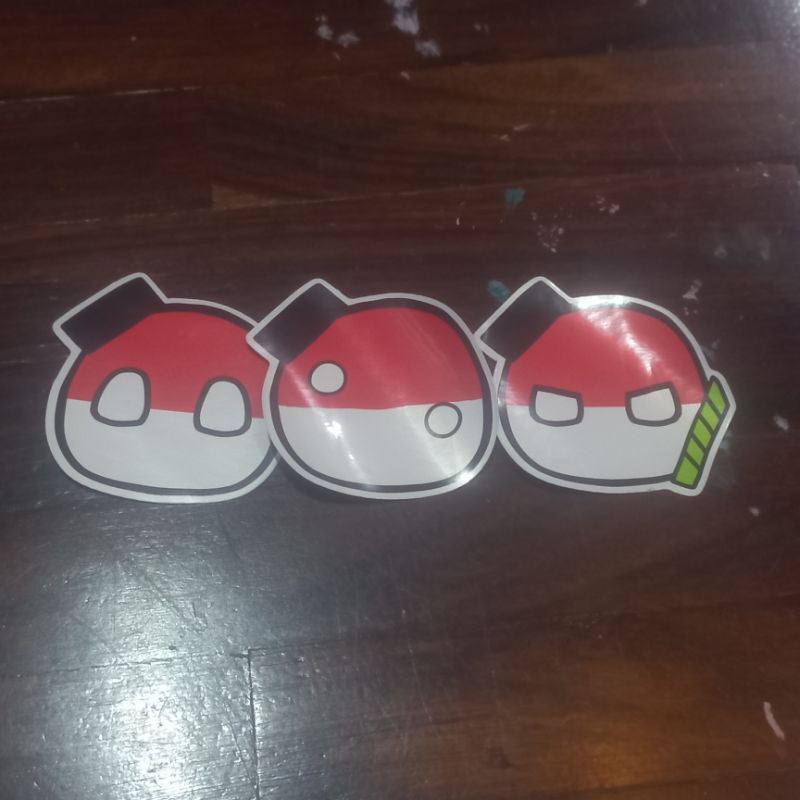 

(Minimal 2pcs) Countryball Indonesiaball Sticker Stiker Country Ball