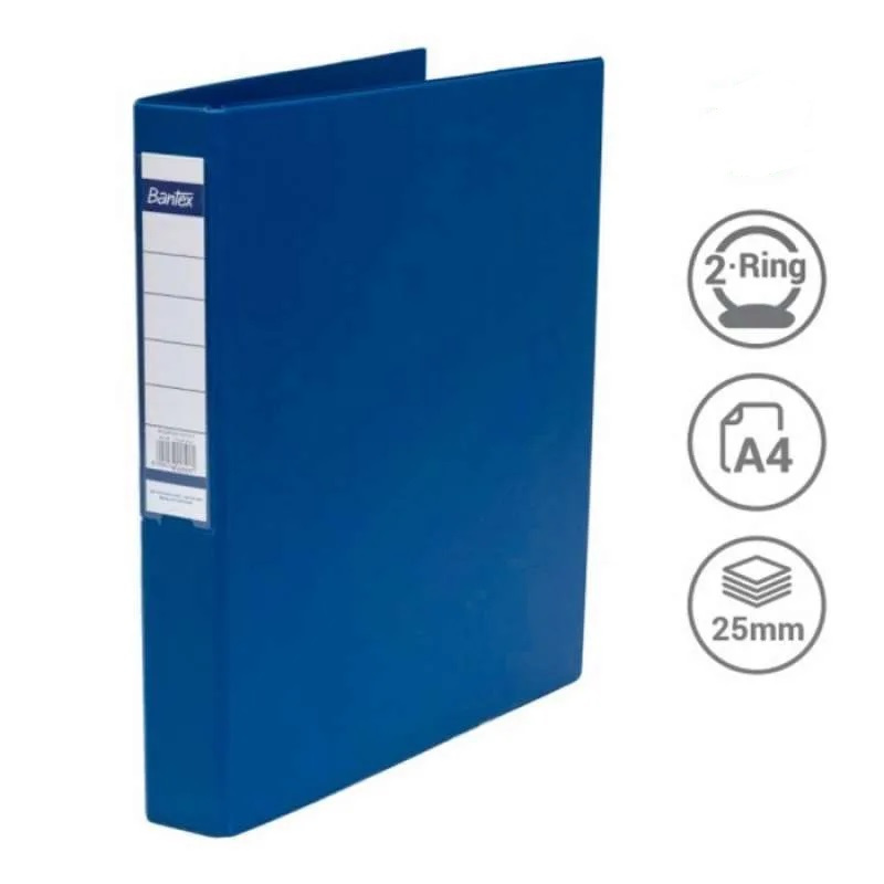 

TBMO Bantex Ring Binder 2 Ring O 25mm A4 Blue 8225 01