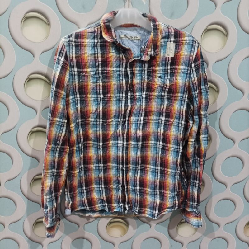 KEMEJA FLANNEL PRIA SECOND UNBRAND SIZE M NZL038