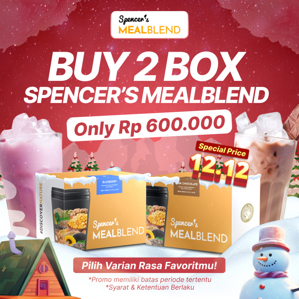 

Spencer's MealBlend - Pasti Lezat Kenyang Tahan Lama Solusi Langsing Alami Tinggi Nutrisi