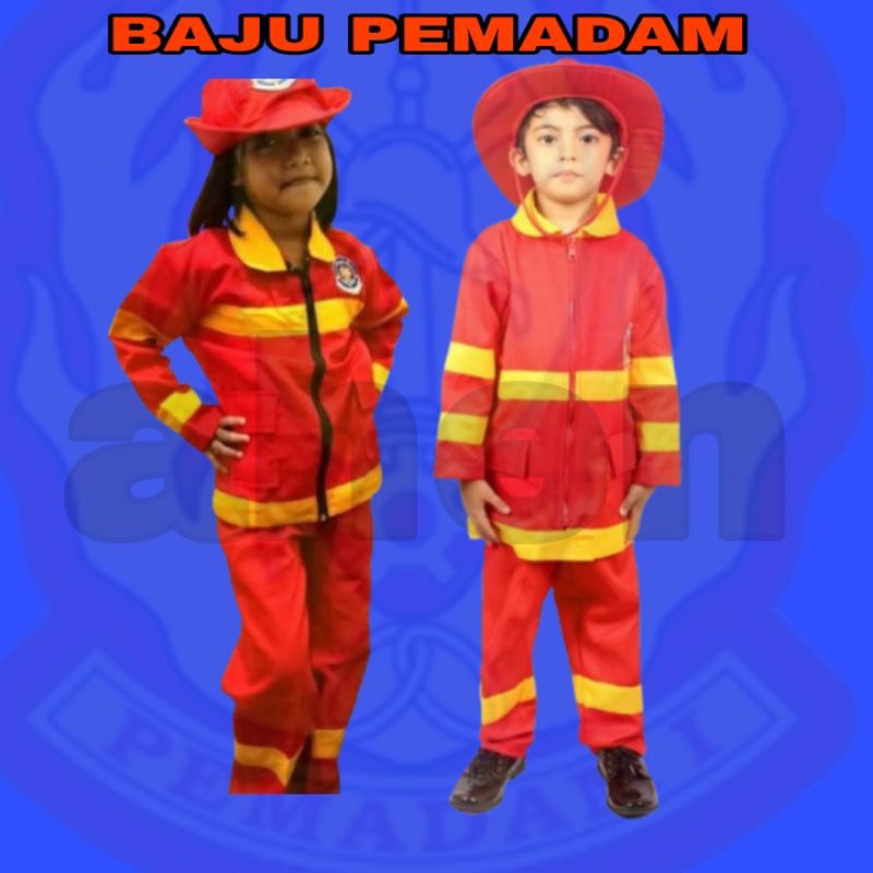 BAJU DAMKAR ANAK SETELAN PEMADAM KEBAKARAN ANAK LAKI-LAKI/WANITA SERAGAM DAMKAR ANAK TK