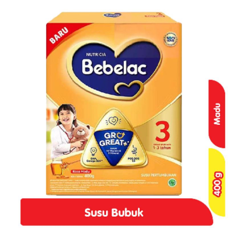 

Bebelac 3 GroGreat+ Susu Bubuk Pertumbuhan Anak Madu 400 g