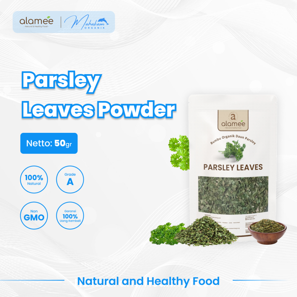 

ALAMEE Daun Parsley Kering Dried Persley Flakes Peterseli Leaves Bumbu Dapur Garnish Garnis 50 Gram