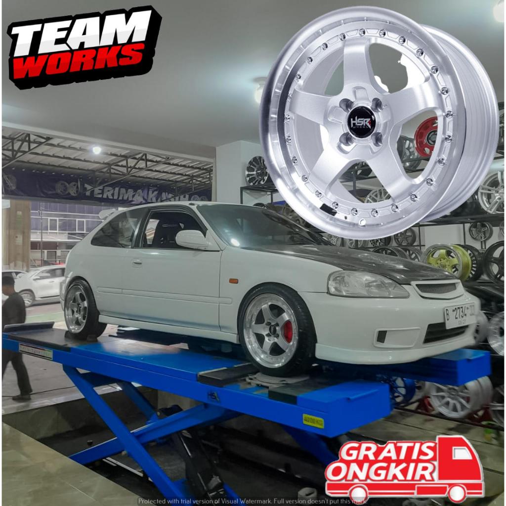 VELG MOBIL RACING RING 17 UNTUK CIVIC LANCER SOLUNA VIOS R17 HSR BOB PALANG BINTANG SILVER POLISH