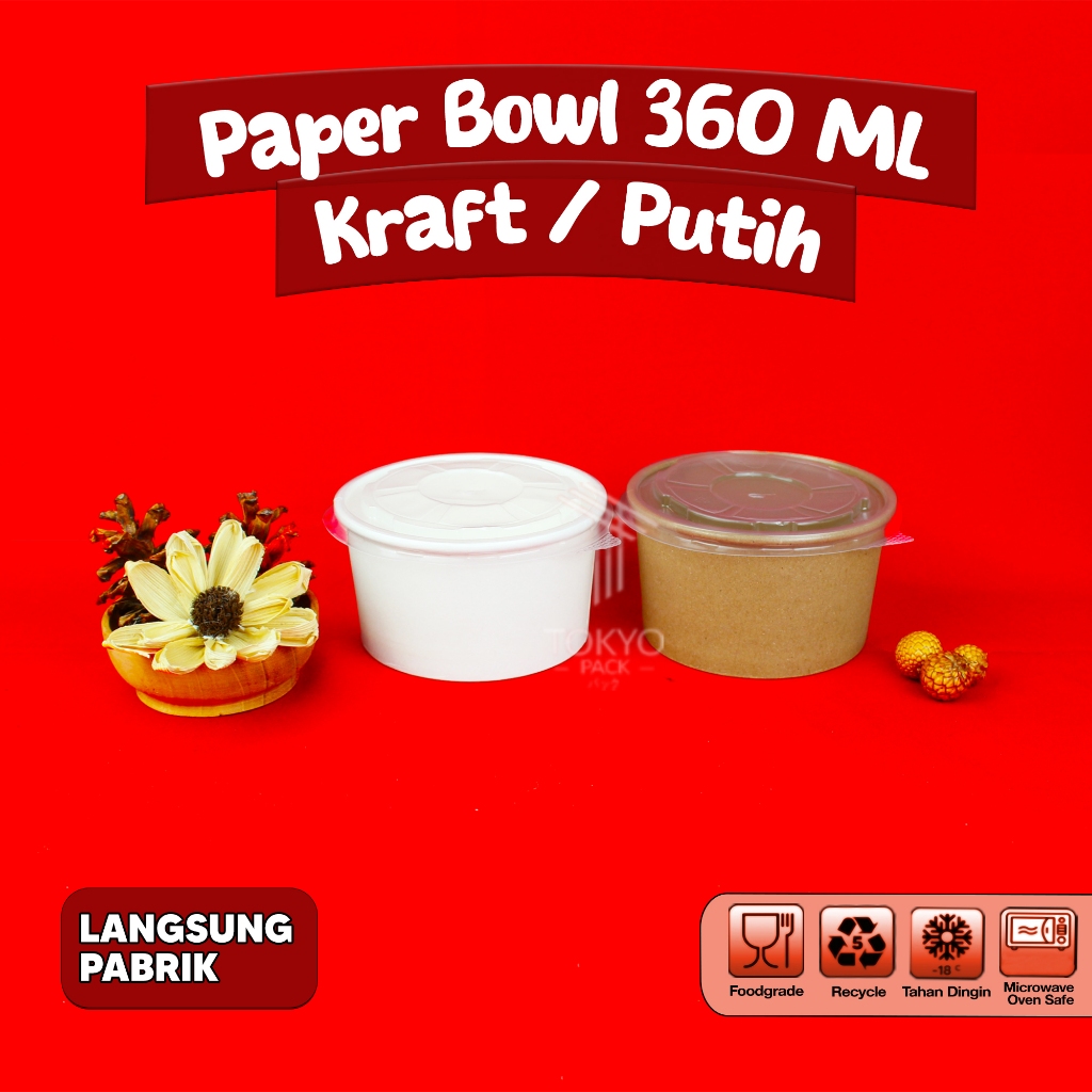 Paper Bowl 360 ml / Mangkok Kertas / Rice Bowl Paper 360 ml