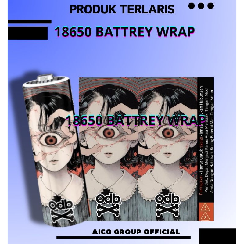 

FAMSTORE - Pelindung Baterai - Stikerskin Wrap Baterai 18650 Motif Blank White Full Motif Desain Dan Anti Gores
