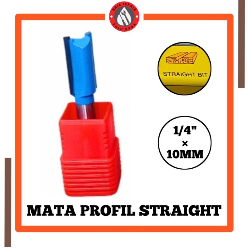 AST STRAIGHT BIT Mata Profil Kayu Straight Bit 1/4" 10mm / Mata Trimmer Router AST Straight Bit