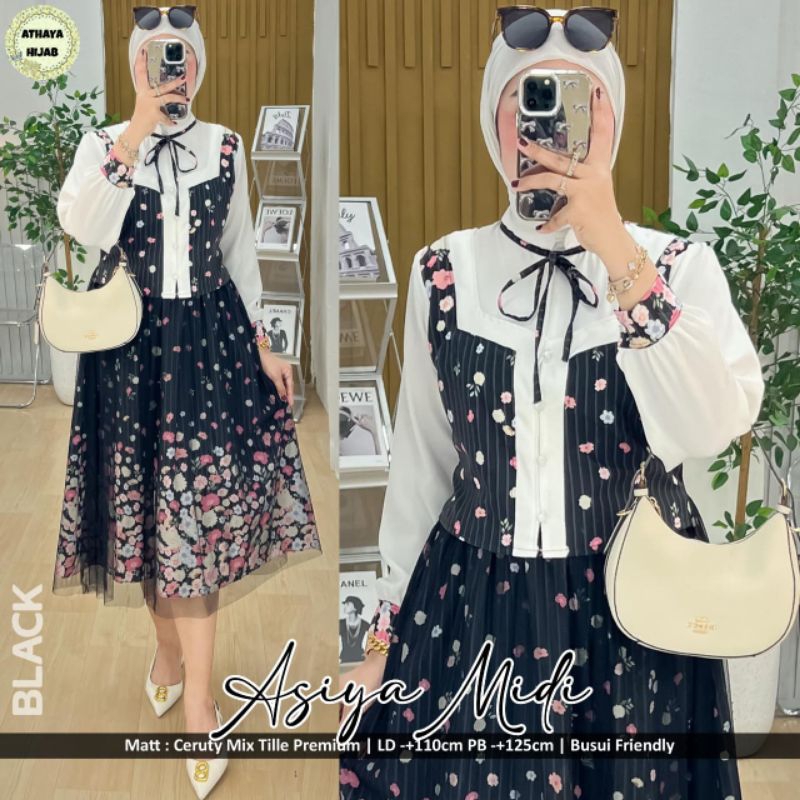 (COD) Aldenia dress- Asiya midi- Alicia dress- Liesta MIDI dress// gamis bunga dress import