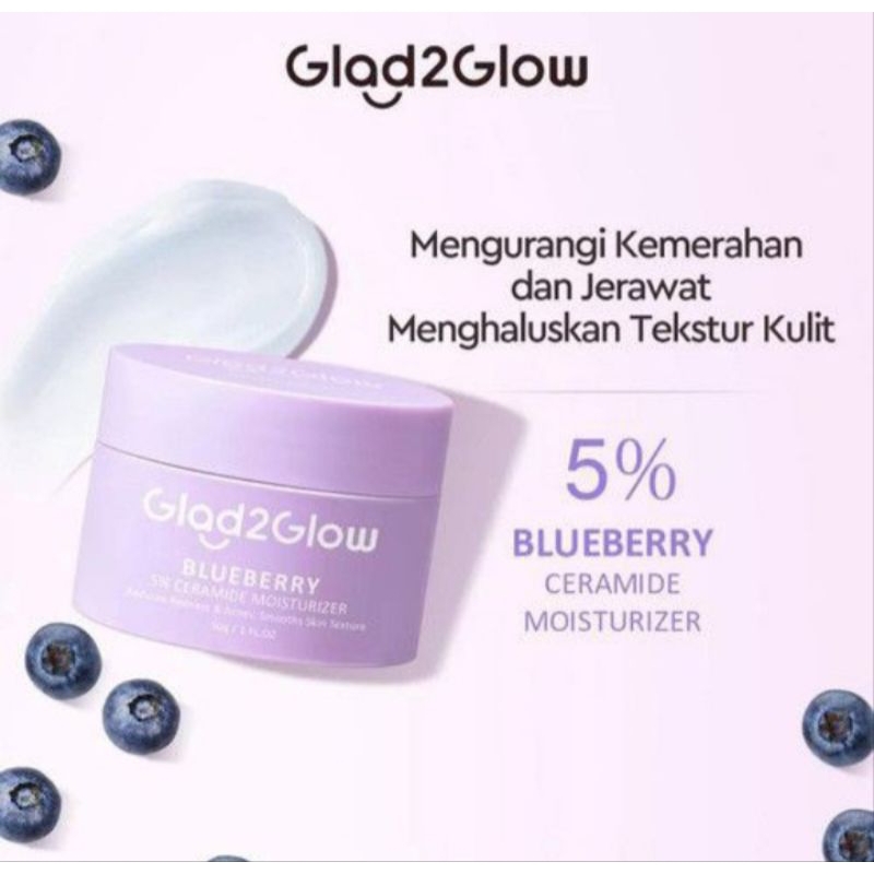 Glad2Glow Blueberry Ceramide Moisturizer| Glad2Glow Moisturizer Ungu| G2G Moisturizer Ungu
