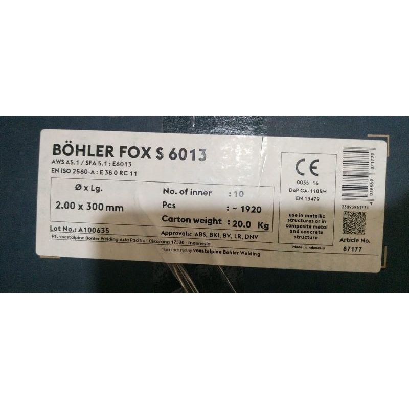 Kawat Las Bohler 6013 2mm