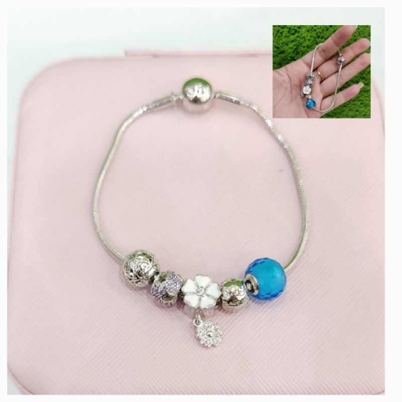 GELANG PANDORA PERAK ASLI,GELANG PANDORA NEW PERAK 925 LAPIS MAS ANTI KARAT
