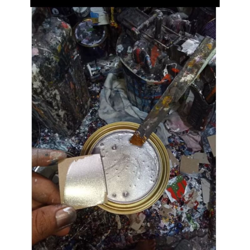 Cat silver Cristal / cat dasaran candytone  /Cat silver metalik PU