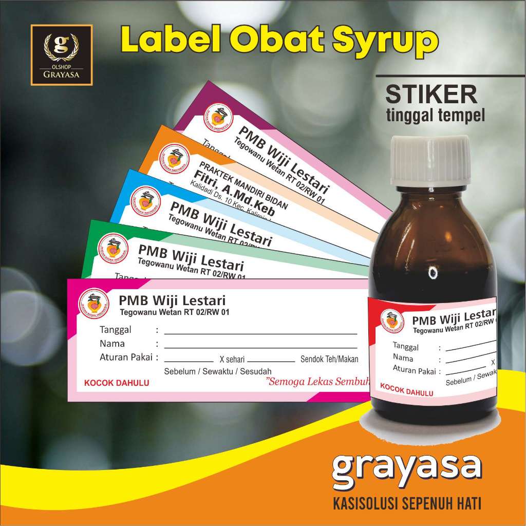 

Label obat syrup / tiket obat syrup / stiker label obat / stiker label obat syrup (Isi 100 pc)