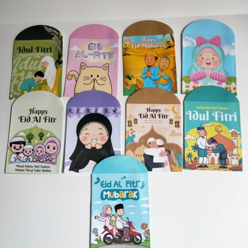 

10pcs Amplop Lebaran medium Karakter Lucu / Amplop Lebaran Snack / angpao idul Fitri / amplop idul Fitri / amplop thr kartun muslim 2