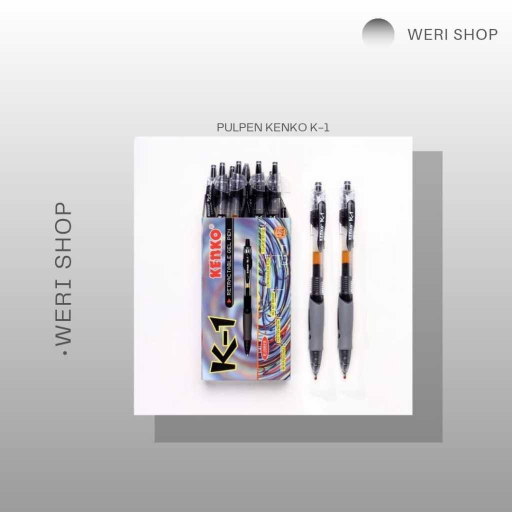 

PEN GEL KENKO K-1 0.5mm / RETRACTABLE GEL PEN CETEK K-1 TEBAL 0.5mm (1 PAK ISI 12 PCS)