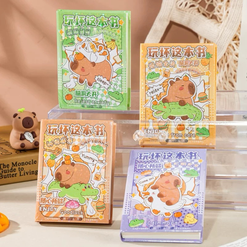 

Purple SMB001-A Buku Capybara A7 Buku Tulis Notebook Mini A7 High Kualitas Capybara Lucu Unik Kapibara Imut Capybara capibara masbro popmart