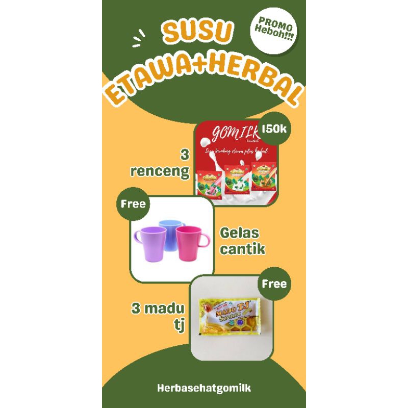 

{PROMOGOMILKSASET3RENCENGFREEGELASCANTIK+MADUTJ}gomilksusukambingetawa+herbal